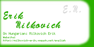 erik milkovich business card